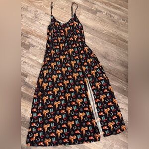 Rock & Roll Denim Western Maxi Dress | Cowboy Print | Size Small